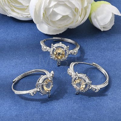 Brass Micro Pave Cubic Zirconia Finger Rings CU-CBA260E-09P-1