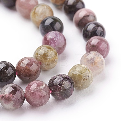 Natural Tourmaline Beads strands X-G-C076-8mm-10-1
