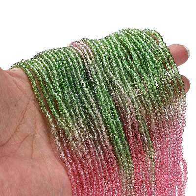 Transparent Painted Glass Beads Strands DGLA-A034-T1mm-A18-1