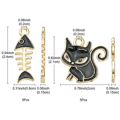 10Pcs 2 Styles Alloy Enamel Pendants ENAM-YW0003-15-1