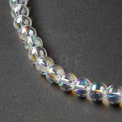 Transparent Electroplate Glass Beads Strands X-EGLA-I015-01B-1