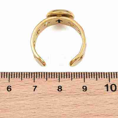 Hollow Cross 304 Stainless Steel Cuff Ring Components SA-CBA098D-02G-B-1