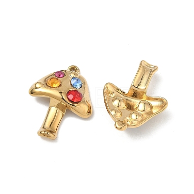 304 Stainless Steel Rhinestone Pendants STAS-L308-01G-1