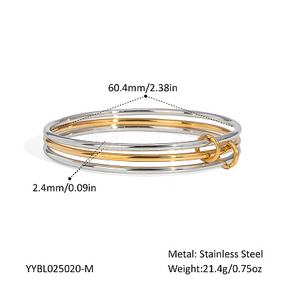 304 Stainless Steel 3-Strand Bangle Sets for Women VJ6341-3-1