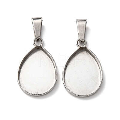 304 Stainless Steel Pendant Cabochon Settings STAS-D379-01A-P-1
