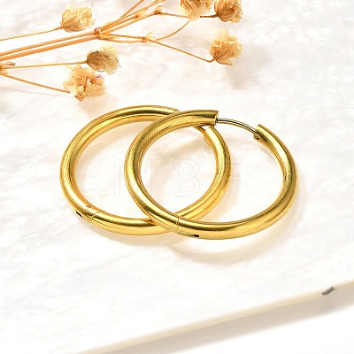 304 Stainless Steel Hoop Earrings for Women EJEW-M068-15D-G-1