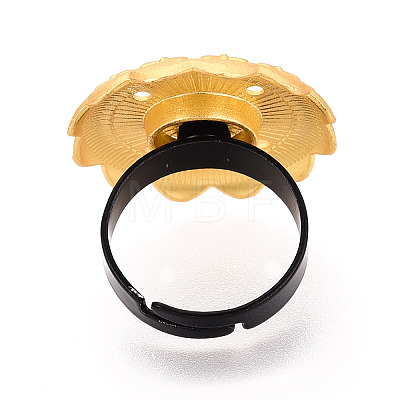 Adjustable Flower Alloy & Iron Bezel Cup Ring Base with Rotatable Tray MAK-T012-07G-1