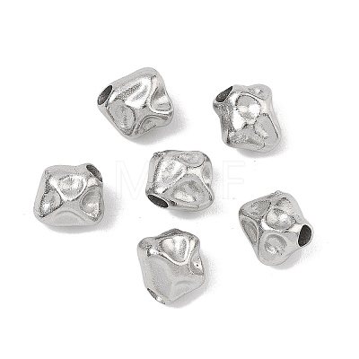 Hammered 304 Stainless Steel Beads STAS-B127-01P-03-1