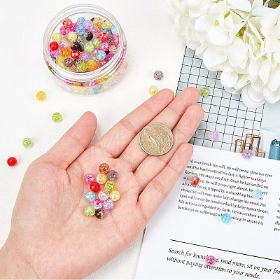 Transparent Crackle Acrylic Beads CACR-NB0001-03-1