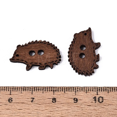 2-Hole Hedgehog Wood Buttons BUTT-Q046-04B-1