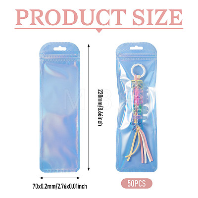 50Pcs PP Plastic Watchband Storage Resealable Bags ABAG-TADJ0003-01D-1