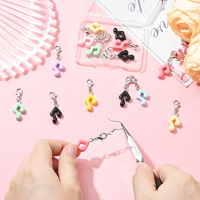 15Pcs Resin Pendant Decorations HJEW-YW00558-1