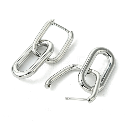 Ion Plating(IP) 304 Stainless Steel Hoop Earrings for Women EJEW-D111-03P-1