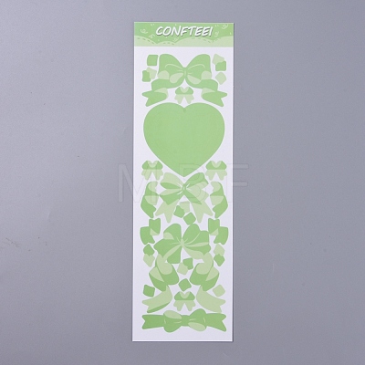 Bowknot & Heart Pattern Decorative Stickers Sheets DIY-L037-G09-1