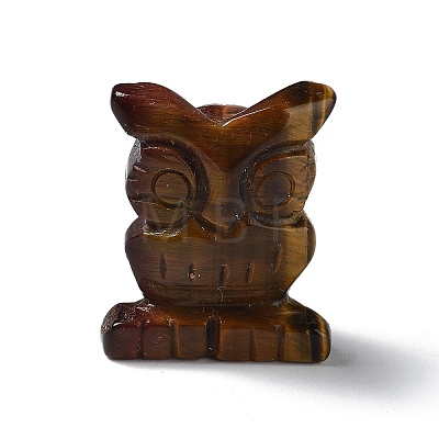 Natural Mixed Stone Owl Healing Figurines DJEW-Z005-01-1