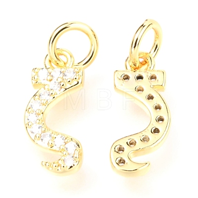 Brass Micro Pave Cubic Zirconia Charms ZIRC-O037-19G-1