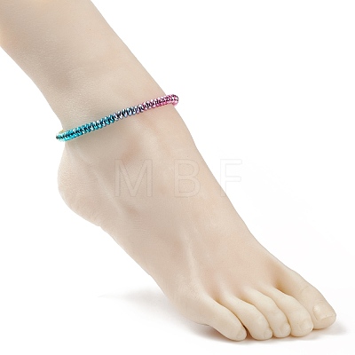 Synthetic Hematite Beaded Stretch Bracelets & Anklets SJEW-JS01236-1