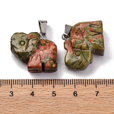 Natural Unakite Pendants G-B127-05P-12-1