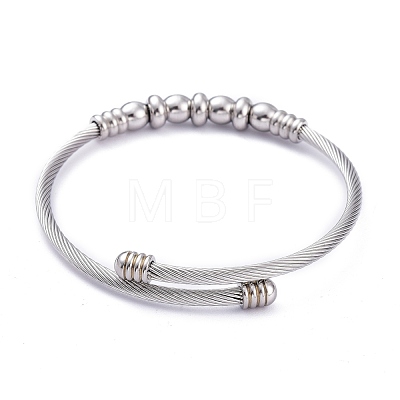 304 Stainless Steel Cuff Bangles Sets BJEW-M284-16-1