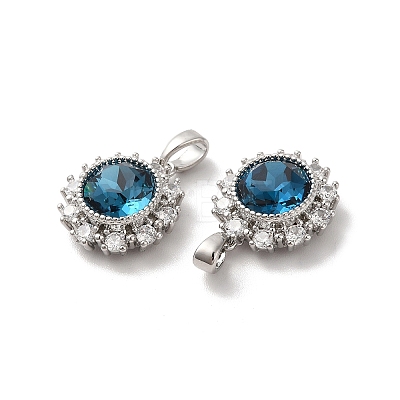 Brass Micro Pave Cubic Zirconia Pendants KK-M243-03P-1