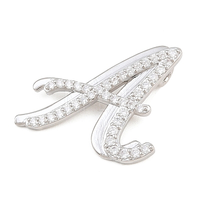 Brass Micro Pave Clear Cubic Zirconia Pendants CU-CBA8481-01P-A-1