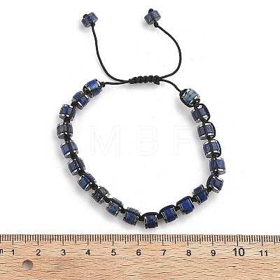 Adjustable Natural Lapis Lazuli and Non-magnetic Synthetic Hematite Braided Bead Bracelets BJEW-Z090-01F-1