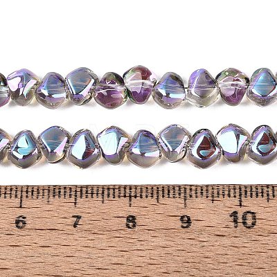 Electroplate Transparent Glass Beads Strands EGLA-Q133-01A-07-1