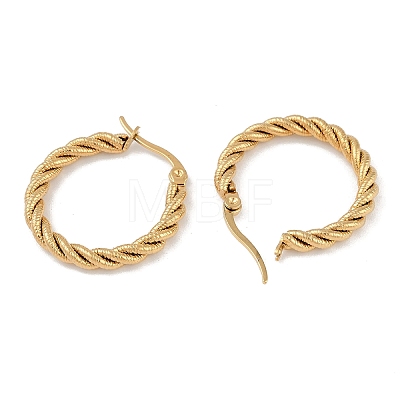 PVD Vacuum Plating 201 Stainless Steel Twist Hoop Earrings EJEW-I309-57A-G-1