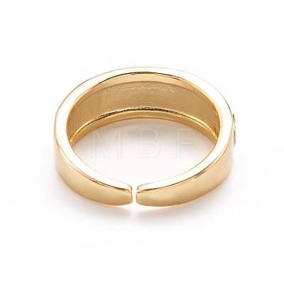 (Jewelry Parties Factory Sale)Brass Enamel Cuff Rings RJEW-I077-34-G-1