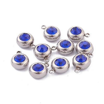 201 Stainless Steel Rhinestone Charms STAS-Z009-03A-02P-1