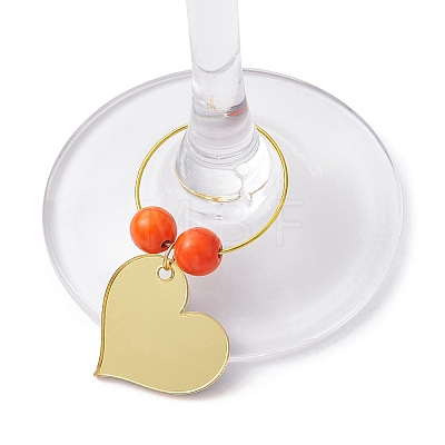 Heart Acrylic Wine Glass Charms AJEW-JO00203-1