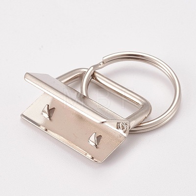 Iron Keychain Clasp Findings IFIN-WH0018-01-1