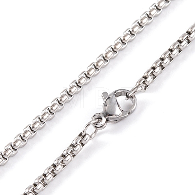 Titanium Steel Box Chain Necklaces NJEW-P304-01D-1