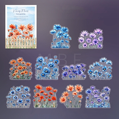 20pcs Flower PET Self-Adhesive Stickers PW-WG04A41-04-1