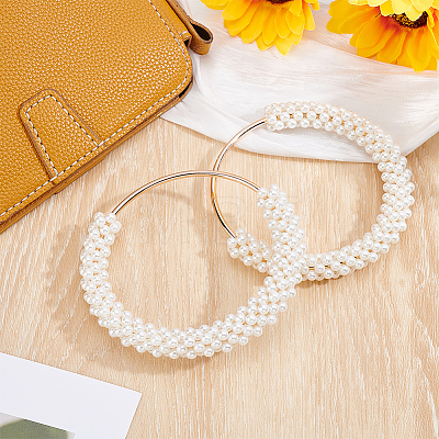 2Pcs Plastic Imitation Pearl Round Beaded Bag Handles FIND-BBC0005-11B-1