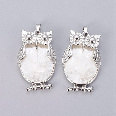 Natural White Shell Mother of Pearl Shell Pendants SSHEL-L008-68P-1