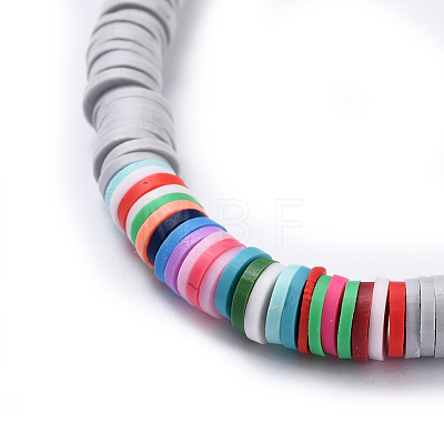 Handmade Polymer Clay Heishi Beaded Necklaces NJEW-JN02448-05-1