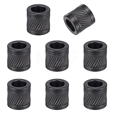 8Pcs 304 Stainless Steel Glazed European Beads STAS-UN0065-07EB-1