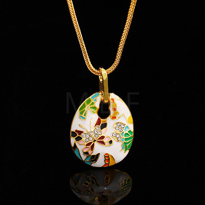Alloy Enamel Pendant Necklaces for Women WG68034-01-1