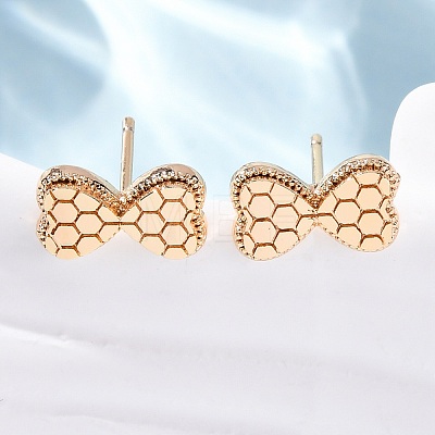 Brass Stud Earrings EJEW-D288-16G-1