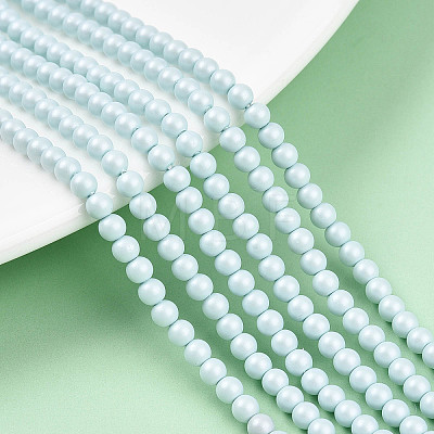 Baking Painted Pearlized Glass Pearl Bead Strands HY-N002-3mm-B01-1