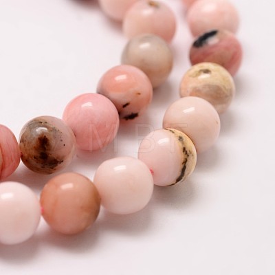 Round Natural Pink Opal Beads Strands G-K071-8mm-1