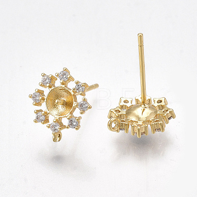 Brass Stud Earring Findings KK-T038-475G-1