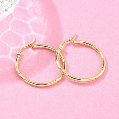 Ion Plating(IP) 304 Stainless Steel Hoop Earrings EJEW-N0016-11G-D-1