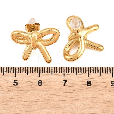 Women's 304 Stainless Steel Stud Earrings EJEW-P345-01G-1