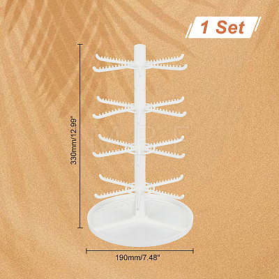 4 Tier Rotatable Plastic Earring Display Tree Stands ODIS-WH0038-41-1