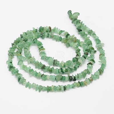 Chips Natural Green Aventurine Beads Strands G-N0164-31-1