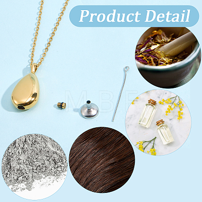 Teardrop 201 Stainless Steel Memorial Urn Ashes Pendant Necklaces DIY-CN0003-40G-1