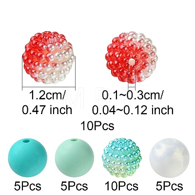 DIY Round Silicone & Acrylic & Berry Beads Making Findings Kits DIY-FS0006-26A-1