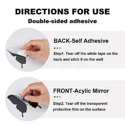 1 Set Plastic Mirror Wall Stickers AJEW-CN0001-65A-1